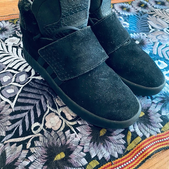 Adidas - black suede high top sneakers size 5 US - 37.5 - Picture 2 of 6